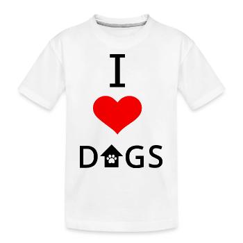 Dog Hund - Kinder Premium Bio T-Shirt - Weiß - Vorne