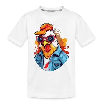 Zozo the rooster - Kids' Premium Organic T-Shirt - white - Front