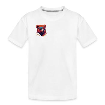 Audacieux et baissier: T-shirt Retro Bear - T-shirt bio Premium Enfant - blanc - Devant