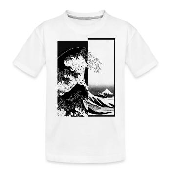 Art Japonais - T-shirt Japonais - Wave - T-shirt bio Premium Enfant - blanc - Devant