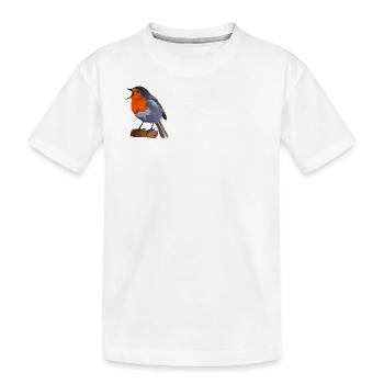 Illustration du merle sur textile - T-shirt bio Premium Enfant - blanc - Devant