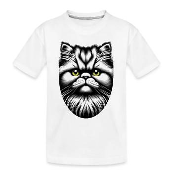 Katzengesicht - Kinder Premium Bio T-Shirt - Weiß - Vorne