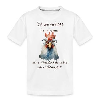 Ich sehe vielleicht harmlos aus, aber ... - Kinder Premium Bio T-Shirt - Weiß - Vorne