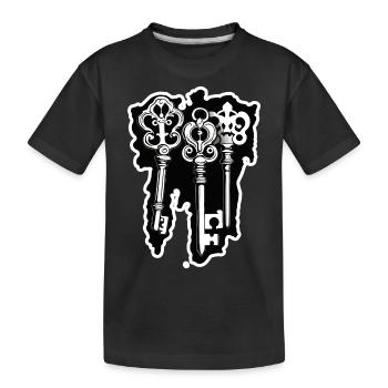 Key / Lock / Locked / Security - Kids' Premium Organic T-Shirt - black - Front