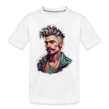 Type / Guy / Man / Male / Beard / Portrait - Kids' Premium Organic T-Shirt - white - Front