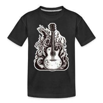 Rock n roll / Gitarre / Musik / Instrument - Kinder Premium Bio T-Shirt - Schwarz - Vorne