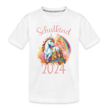 Écolier 2024 Licorne École Élève - T-shirt bio Premium Enfant - blanc - Devant