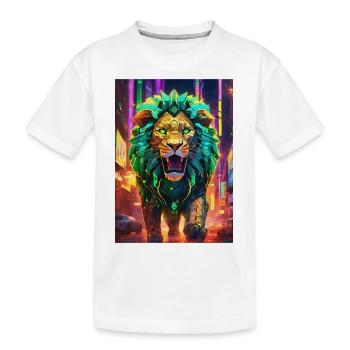 Löwe aus der Zukunft - Kinder Premium Bio T-Shirt - Weiß - Vorne