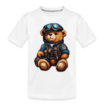 Ours en peluche / Peluche / Animal en peluche / Idée cadeau - T-shirt bio Premium Enfant - blanc - Devant