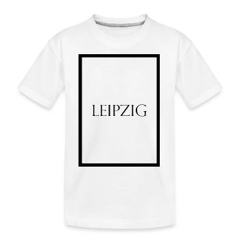 Leipzig, schlichter Statement Schriftzug - Kinder Premium Bio T-Shirt - Weiß - Vorne
