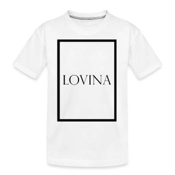 Lovina, schlichter Statement Schriftzug - Kinder Premium Bio T-Shirt - Weiß - Vorne