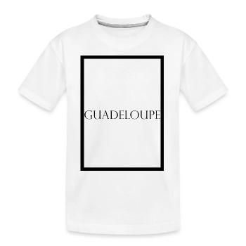 Guadeloupe, schlichter Statement Schriftzug - Kinder Premium Bio T-Shirt - Weiß - Vorne