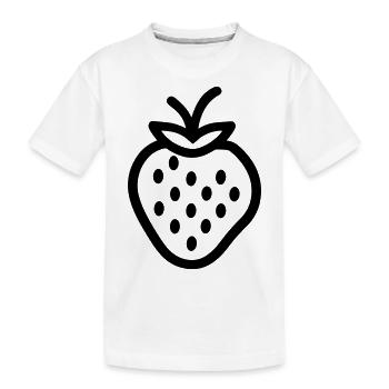 Erdbeere - Kinder Premium Bio T-Shirt - Weiß - Vorne