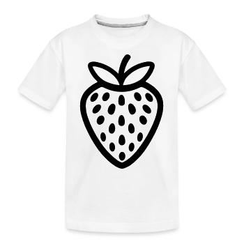 Erdbeere - Kinder Premium Bio T-Shirt - Weiß - Vorne