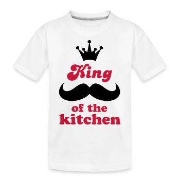 Cooking apron with funny saying - Kids' Premium Organic T-Shirt - white - Front