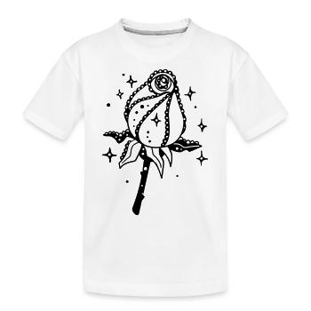 Rose noire - T-shirt bio Premium Enfant - blanc - Devant
