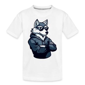 Wolf Cool - Kids' Premium Organic T-Shirt - white - Front