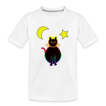 LGBT Katze Katzen Kätzchen Regenbogenfahne - Kinder Premium Bio T-Shirt - Weiß - Vorne