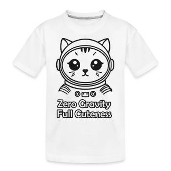 Weltraumkatze - Schwerelosigkeit, Volle Niedlichkeit Design - Kinder Premium Bio T-Shirt - Weiß - Vorne