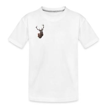 Hirsch - Kinder Premium Bio T-Shirt - Weiß - Vorne