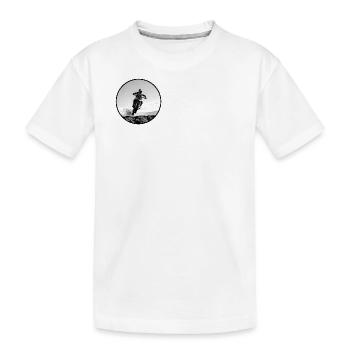 Motocross schwarz-weißes Logo - Schwarz - Kinder Premium Bio T-Shirt - Weiß - Vorne