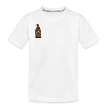 Gnom mit Kürbis und Schädelhut, Süß, Halloween  - Kinder Premium Bio T-Shirt - Weiß - Vorne