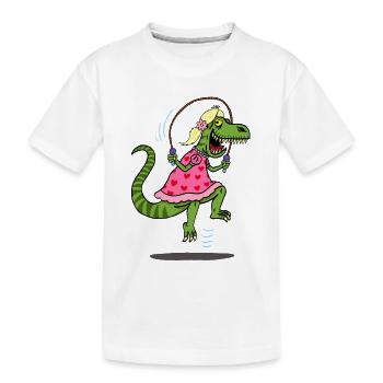 Tyrannosaurus cunning - Kids' Premium Organic T-Shirt - white - Front