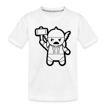 THOR MIT HAMMER Superheld Minifigur - Kinder Premium Bio T-Shirt - Weiß - Vorne