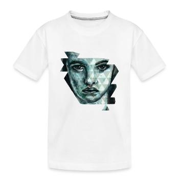 Gesicht - Kinder Premium Bio T-Shirt - Weiß - Vorne