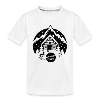 Alpe-d'Huez Frankreich Skigebiet - Kinder Premium Bio T-Shirt - Weiß - Vorne