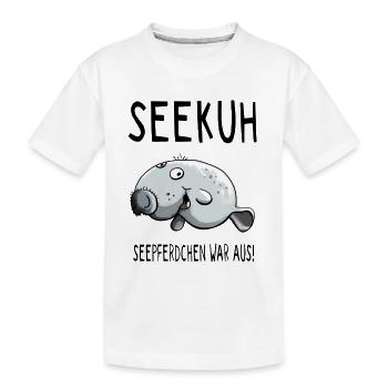 Fröhliche Seekuh - Seekühe - Sirenia - Comic - Kinder Premium Bio T-Shirt - Weiß - Vorne