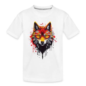Coole Wolf - Kinder Premium Bio T-Shirt - Weiß - Vorne