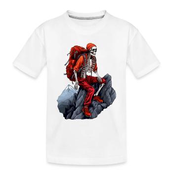 Skelette Bergsteiger / Wandern Skelett - Kinder Premium Bio T-Shirt - Weiß - Vorne