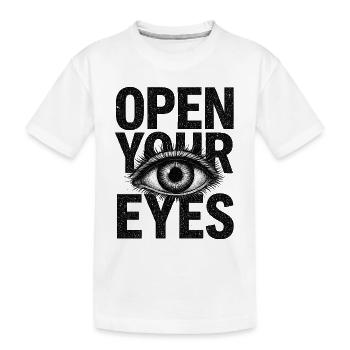 Open Your Eyes – Design du Symbole de l’Œil - T-shirt bio Premium Enfant - blanc - Devant