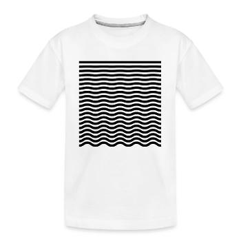 Verlauf von Gerade zu Welle – Minimalist - Kinder Premium Bio T-Shirt - Weiß - Vorne