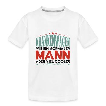 krankenwagen wie ein normaler mann aber viel coole - Kinder Premium Bio T-Shirt - Weiß - Vorne