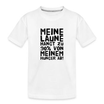 Meine Laune hängt zu 90% von meinem Hunger ab! - Kinder Premium Bio T-Shirt - Weiß - Vorne