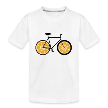 Orange bike - bike, bike, road bike, fixie - Kids' Premium Organic T-Shirt - white - Front
