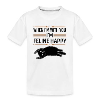 Quand je suis avec toi, je suis heureux - T-shirt bio Premium Enfant - blanc - Devant