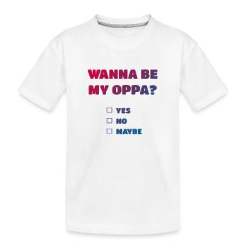 want to be my Oppa - Kids' Premium Organic T-Shirt - white - Front