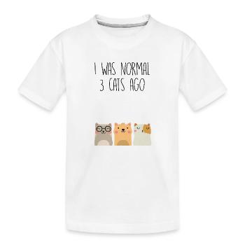 J'étais normal il y a 3 chats - T-shirt bio Premium Enfant - blanc - Devant