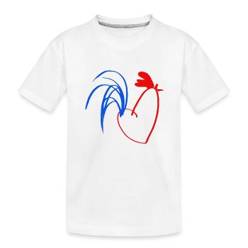 Hahn blau weiß rot - Kinder Premium Bio T-Shirt - Weiß - Vorne