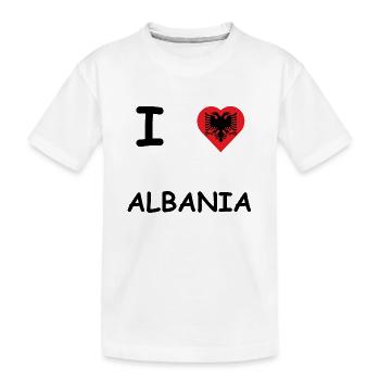 I LOVE ALBANIA / ALBANIEN GESCHENKIDEE - Kinder Premium Bio T-Shirt - Weiß - Vorne