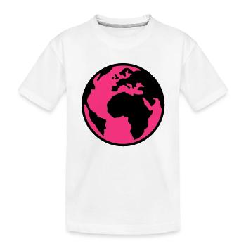 Earth - World - Globe - 2C - Kids' Premium Organic T-Shirt - white - Front