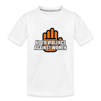 non à la violence à l’égard des femmes - T-shirt bio Premium Enfant - blanc - Devant
