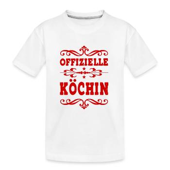 Premium Köchin - Kinder Premium Bio T-Shirt - Weiß - Vorne