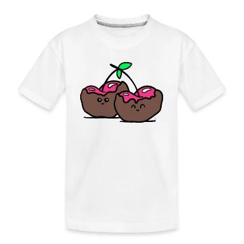 Kirschen - Kinder Premium Bio T-Shirt - Weiß - Vorne