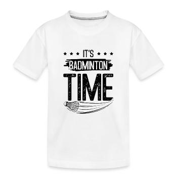 Badminton Time - Kids' Premium Organic T-Shirt - white - Front