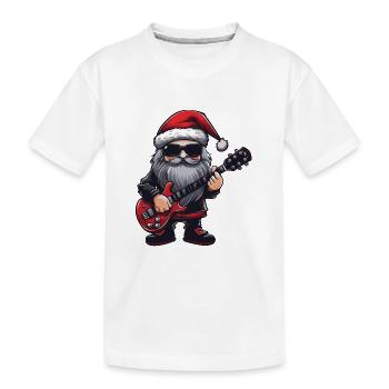 Weihnachtsmann Gitarre Santa Musiker Konzert - Kinder Premium Bio T-Shirt - Weiß - Vorne