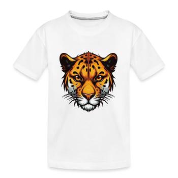 Tête de guépard - T-shirt bio Premium Enfant - blanc - Devant